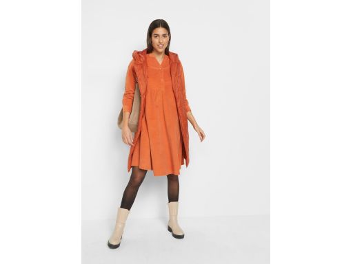 B.P.C sztruksowa sukienka w fasonie A pomarańczowa ceglasta ^48
