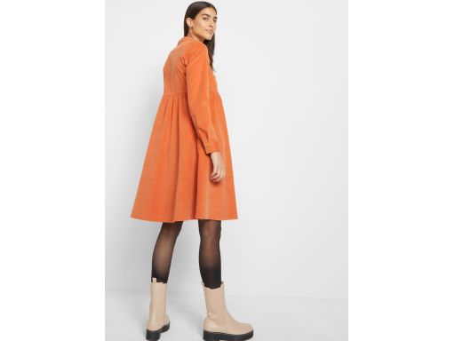 B.P.C sztruksowa sukienka w fasonie A pomarańczowa ceglasta ^48