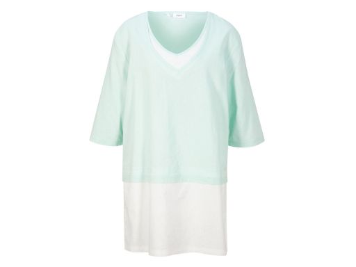 B.P.C bluzka tunika dwuwarstwowa biało-miętowa ^40