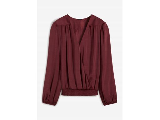 B.P.C bordowa bluzka kopertowa satynowa 40.