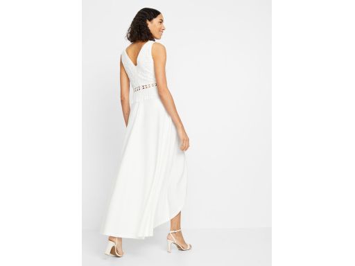 B.P.C sukienka asymetryczna biała z koronką ^42