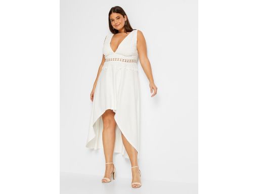B.P.C sukienka asymetryczna biała z koronką ^42