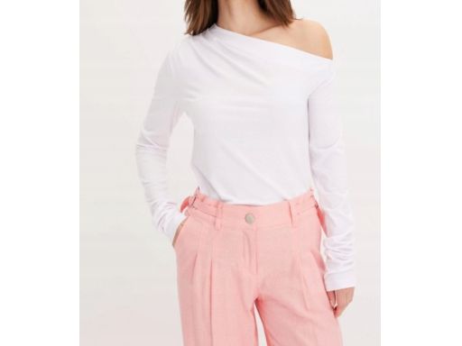 B.P.C bluzka asymetryczna biała z marszczeniem 52/54.