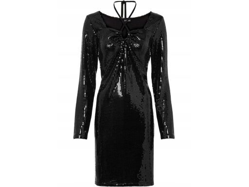 B.P.C sukienka czarna błyszcząca z cekinami ^40