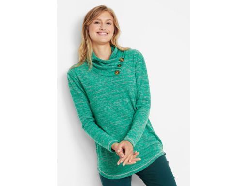 B.P.C sweter zielony melanż z guzikami r.36/38