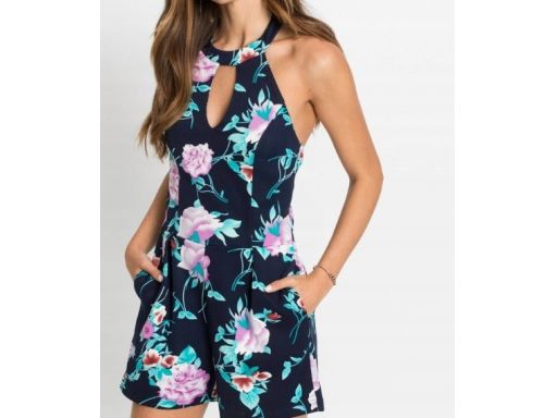 B.P.C krótki kombinezon letni w kwiaty odkryte plecy ^36/38