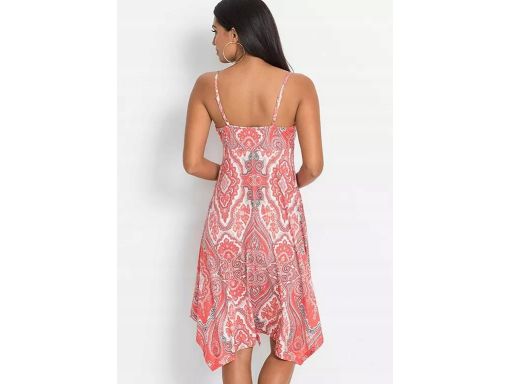 B.P.C asymetryczna sukienka na ramiączka we wzory ^48/50