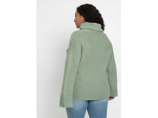 B.P.C sweter z szerokimi rękawami i golfem dymny zielony r.36/38