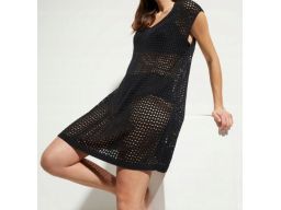 B.P.C plażowa tunika ażurowa czarna 36/38.