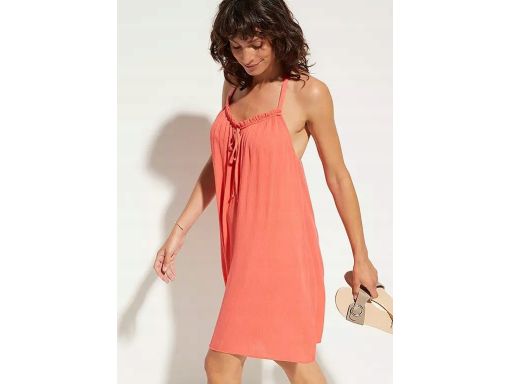 B.P.C sukienka plażowa koralowa z krepy ^44