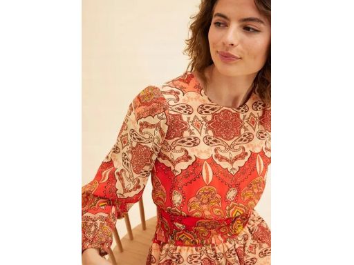 B.P.C sukienka wzorzysta szyfon krótka r.44