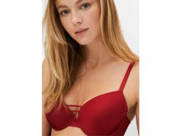 B.P.C biustonosz usztywniany z fiszbinami bordowy ciemna czerwień ^70B