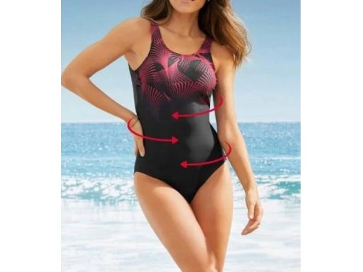 B.P.C kostium jednoczęściowy czarny ze wzorem r.44