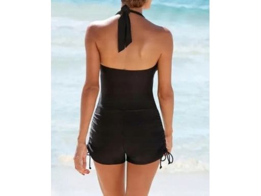 B.P.C kombinezon kąpielowy czarny z wiązaniem r.42