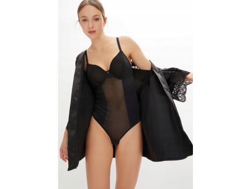 B.P.C body czarne ze stringami miękkie miseczki z fiszbiną ^95C