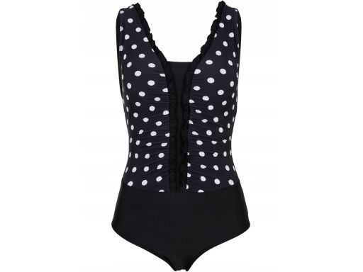 B.P.C kostium jednoczęściowy czarny w białe groszki 46.