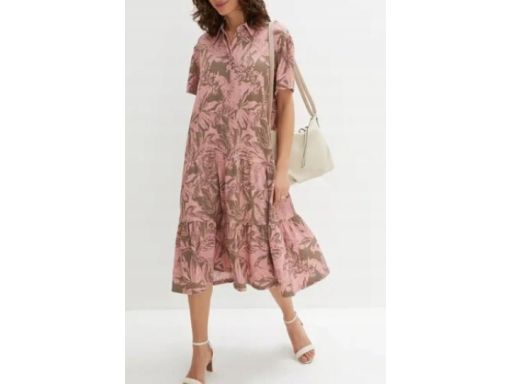 B.P.C sukienka polo niebiesko-beżowa ^42