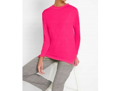 B.P.C t-shirt damski długi rękaw różowy ze stójką ^36/38