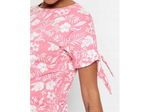 B.P.C sukienka bawełniana różowa w białe kwiaty 32/34.