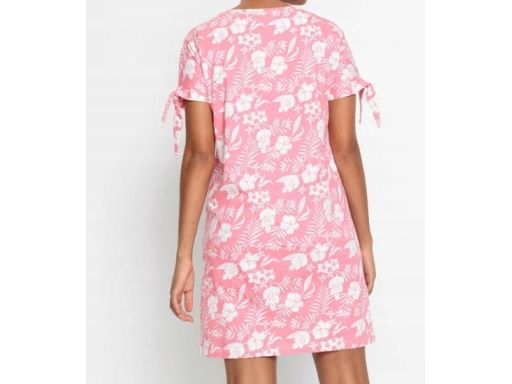 B.P.C sukienka bawełniana różowa w białe kwiaty 32/34.