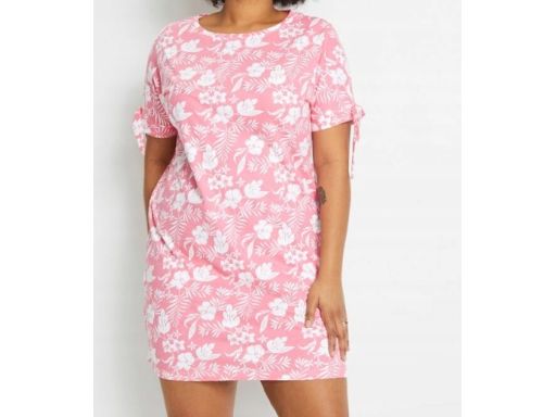 B.P.C sukienka bawełniana różowa w białe kwiaty 32/34.