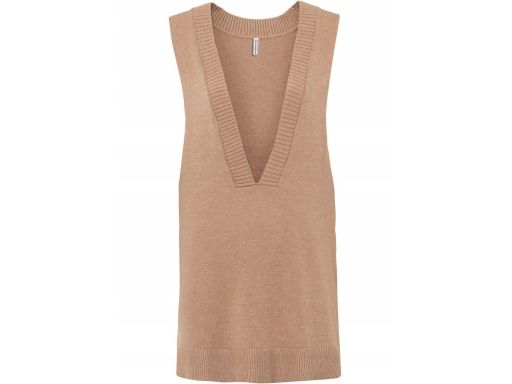 B.P.C kamizelka dzianinowa beżowa w serek r.44/46