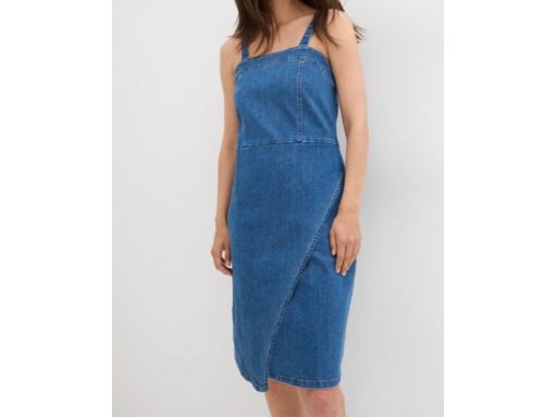 B.P.C sukienka jeansowa na ramiączka z założeniem kopertowym ^36