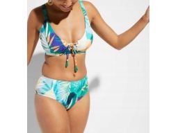 B.P.C bikini bustier ze sznurowaniem i figi z wysokim stanem 38 (75D).