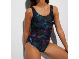 B.P.C kostium kąpielowy z nadrukiem niebieskim 42.