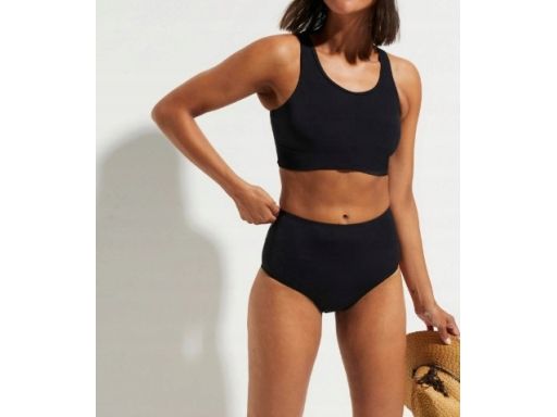 B.P.C bikini bustier czarne z figami wysoki stan r.38