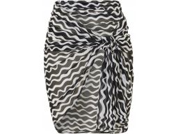 B.P.C czarno-białe pareo szyfonowe we wzory ^UNIWERSALNE