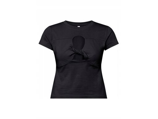 B.P.C krótka czarna bluzka z wycięciami ^36/38