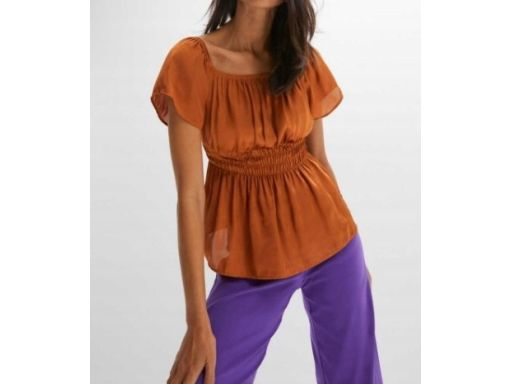 B.P.C bluzka carmen satynowa z baskinką r.40