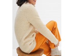 B.P.C sweter dzianinowy polo z kolorową nitką 36/38.