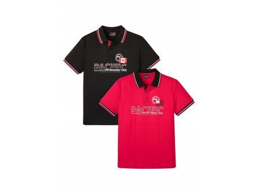 B.P.C koszulka męska polo czerwona z nadrukiem ^68/70, 4XL
