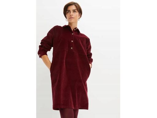 B.P.C sztruksowa sukienka bordowa czerwień klonowa r.42