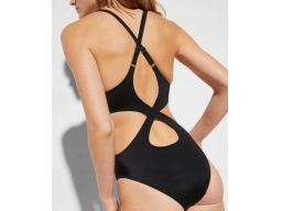 B.P.C kostium jednoczęściowy czarny sexy wycięcia ^42