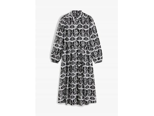 B.P.C sukienka midi z lekkiej bawełny szmizjerka we wzory 50.