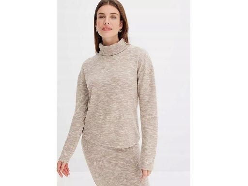 B.P.C sweter z golfem beżowy melanż 48/50.