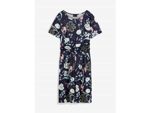 B.P.C sukienka z dżerseju granatowa w kwiaty r.36/38