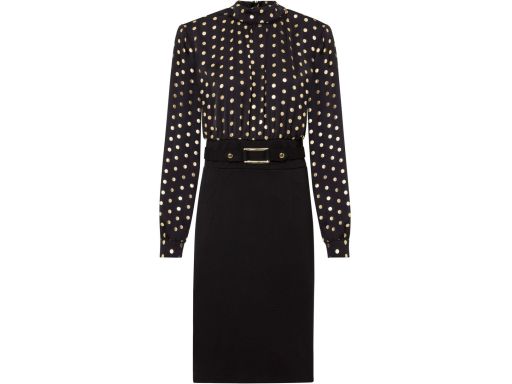 B.P.C sukienka 2w1 czarna w złote groszki 36/38.