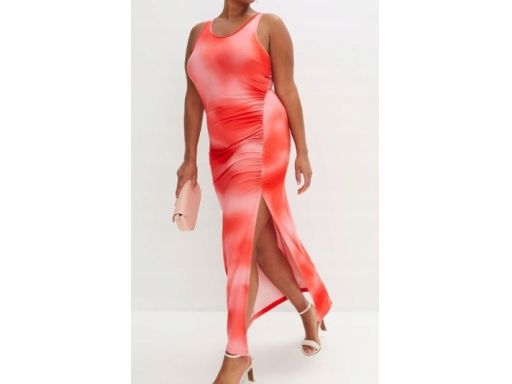 B.P.C sukienka pomarańczowo-czerwona z wiskozy ^44/46