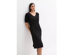 B.P.C czarna sukienka krepowana z dżerseju r.48/50