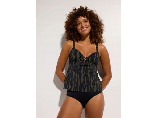 B.P.C tankini czarno-khaki we wzory z figami czarnymi ^46