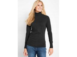 B.P.C sweter z golfem ciemny szary 36/38.