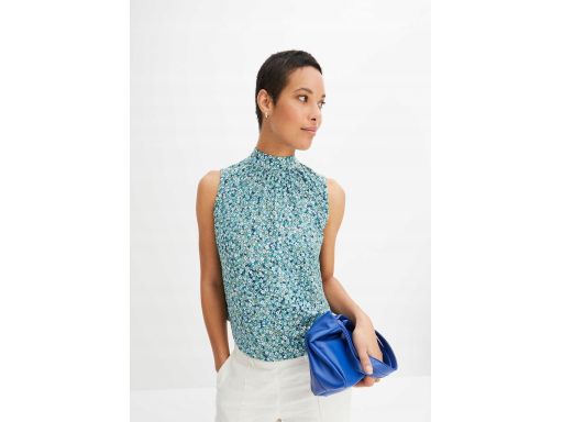 B.P.C top w drobne kwiatuszki ze stójką 40/42.