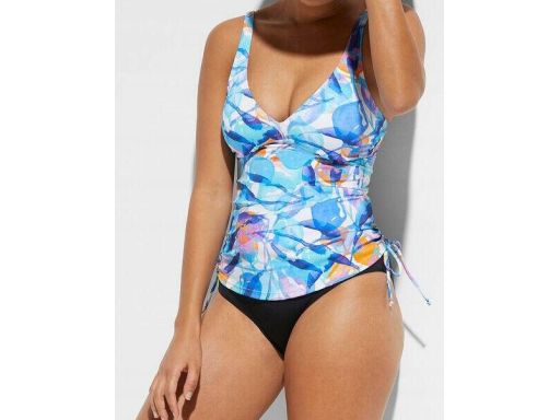 B.P.C tankini wielokolorowe we wzory z czarnymi figami 48.