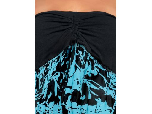 B.P.C sukienka szyfonowa plażowa bandeau czarno-niebieska ^52