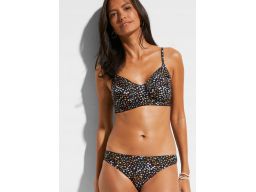 B.P.C bikini bez fiszbin czarne w kwiatki ^42(80B)