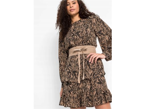 B.P.C pas pasek kimonowy skórzany beżowy r.95